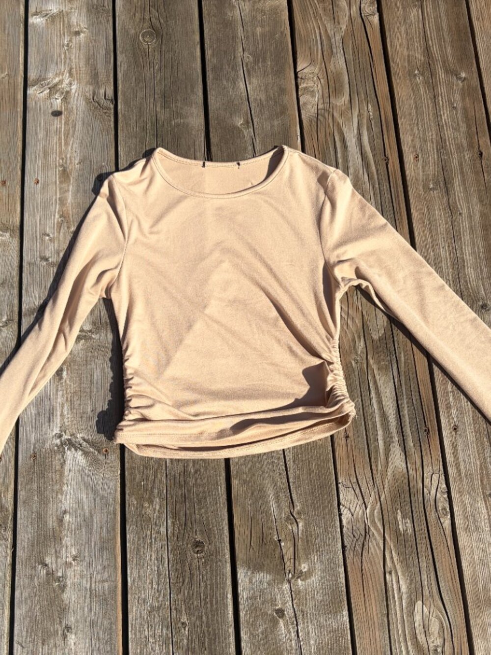 Urban Outfitters Beige Long Sleeve Cropped Shirt S